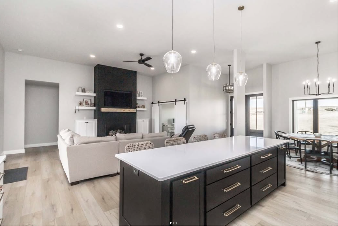 Open concept living and kitchen